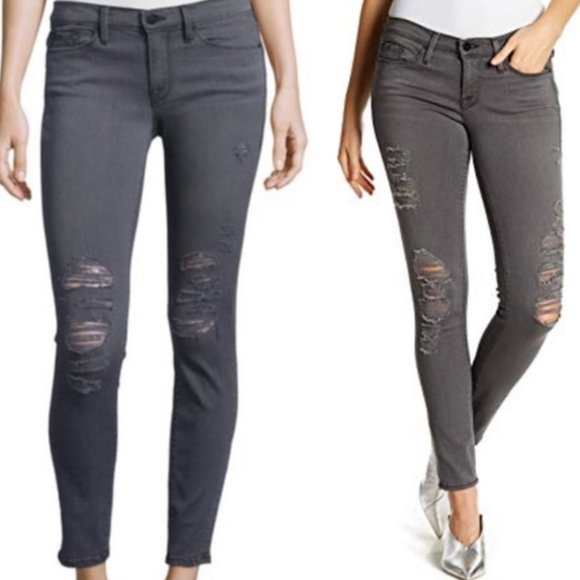 Frame Denim Denim - Frame Le Skinny de Jeanne Gray Shred Distressed - Never worn! - size 28
